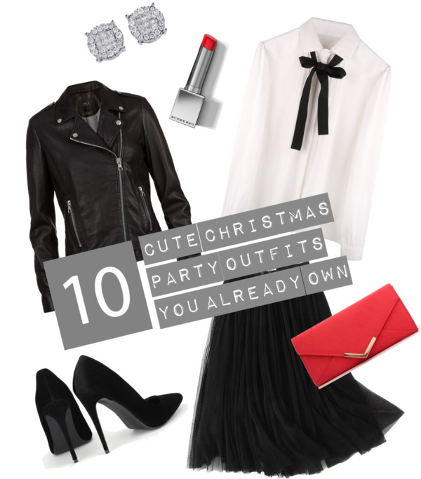 black and white outfit for christmas party